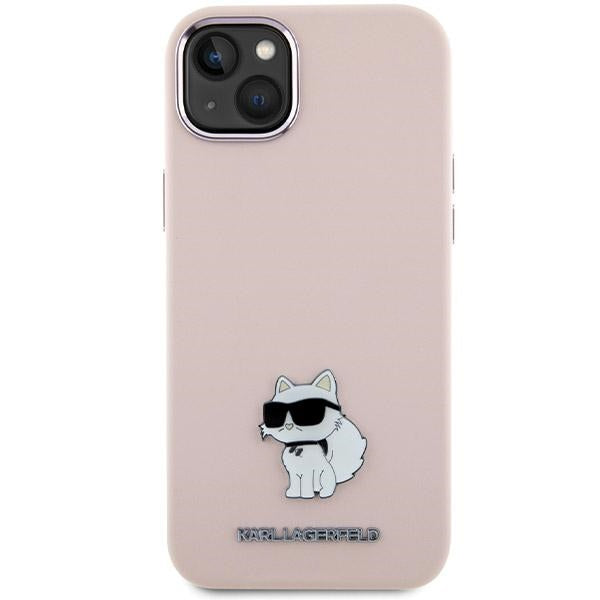 Futrola za Apple iPhone 15 Plus, Karl Lagerfeld, Silicone Choupette Metal, Roza