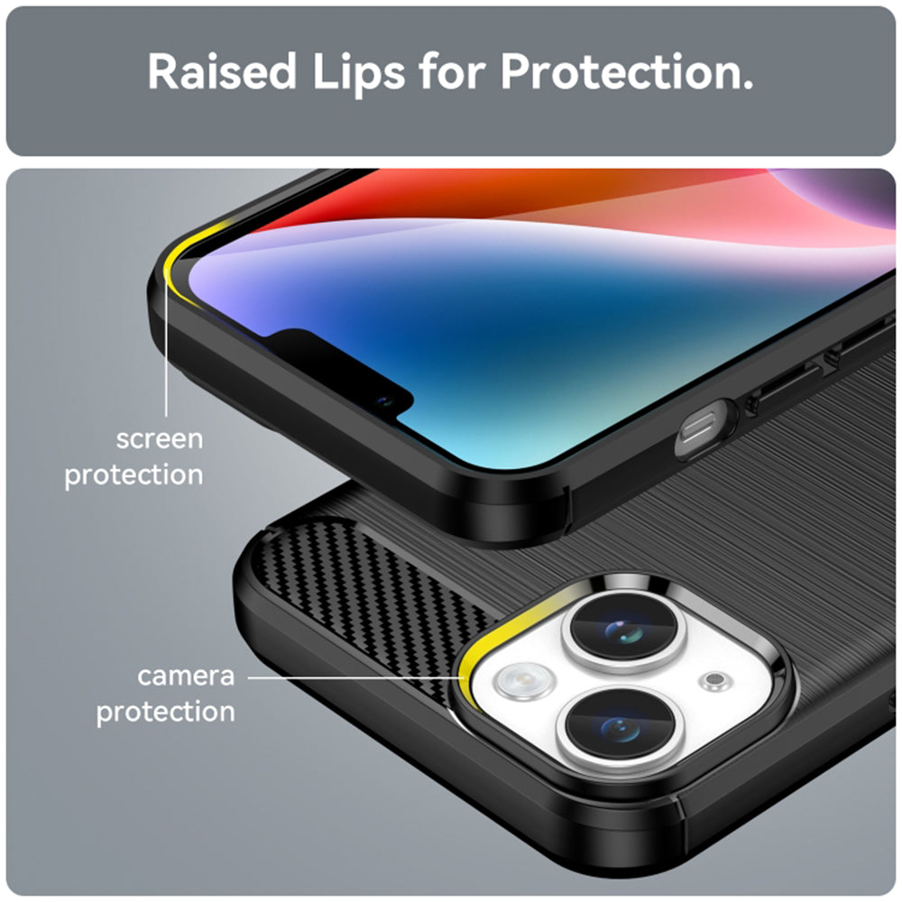 Maska za Apple iPhone 15 Plus, Techsuit, Karbon, Crna