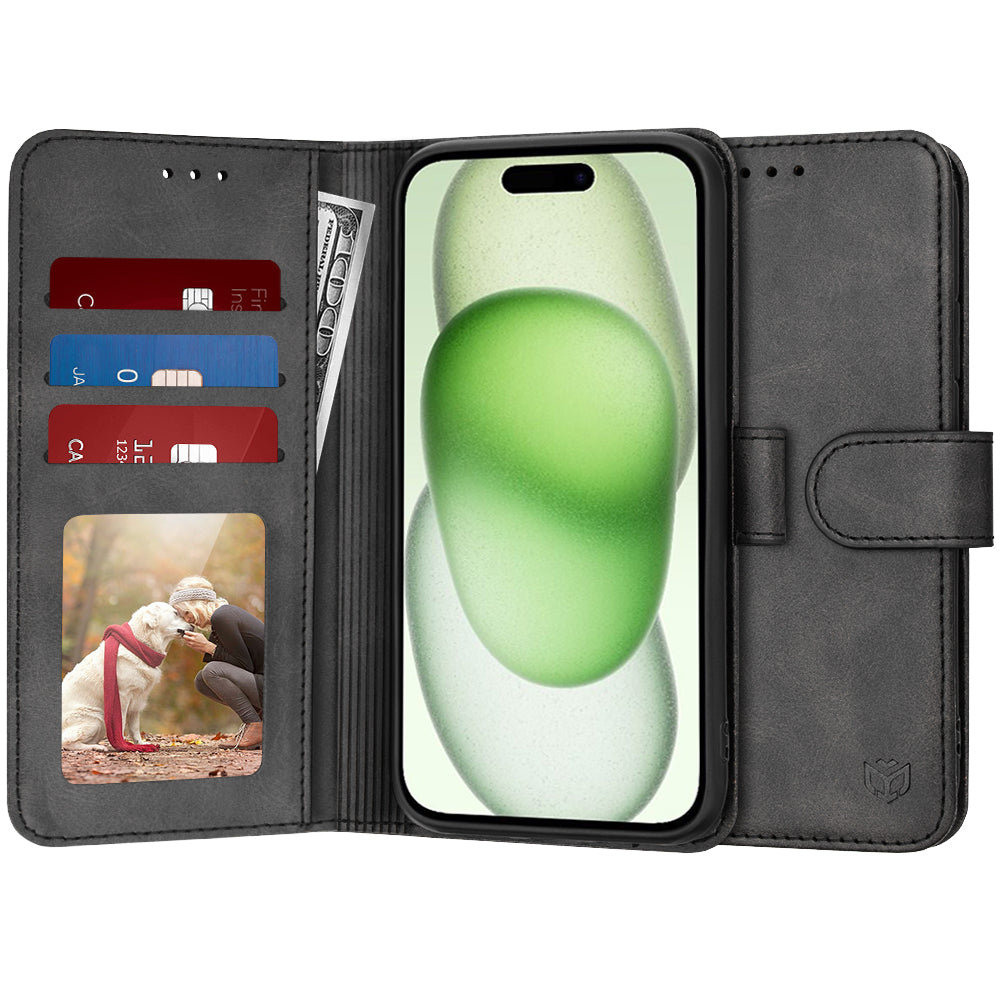 Maska za Apple iPhone 15 Plus, Techsuit, Diary Book, Crna