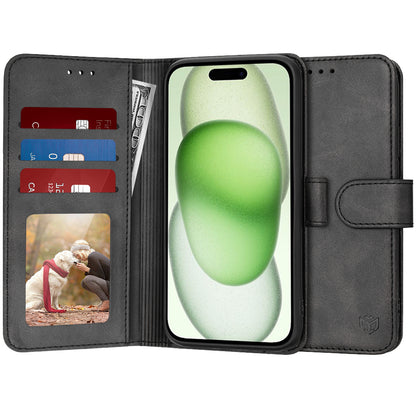 Maska za Apple iPhone 15 Plus, Techsuit, Diary Book, Crna