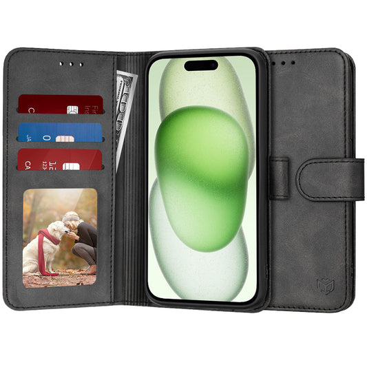 Maska za Apple iPhone 15 Plus, Techsuit, Diary Book, Crna