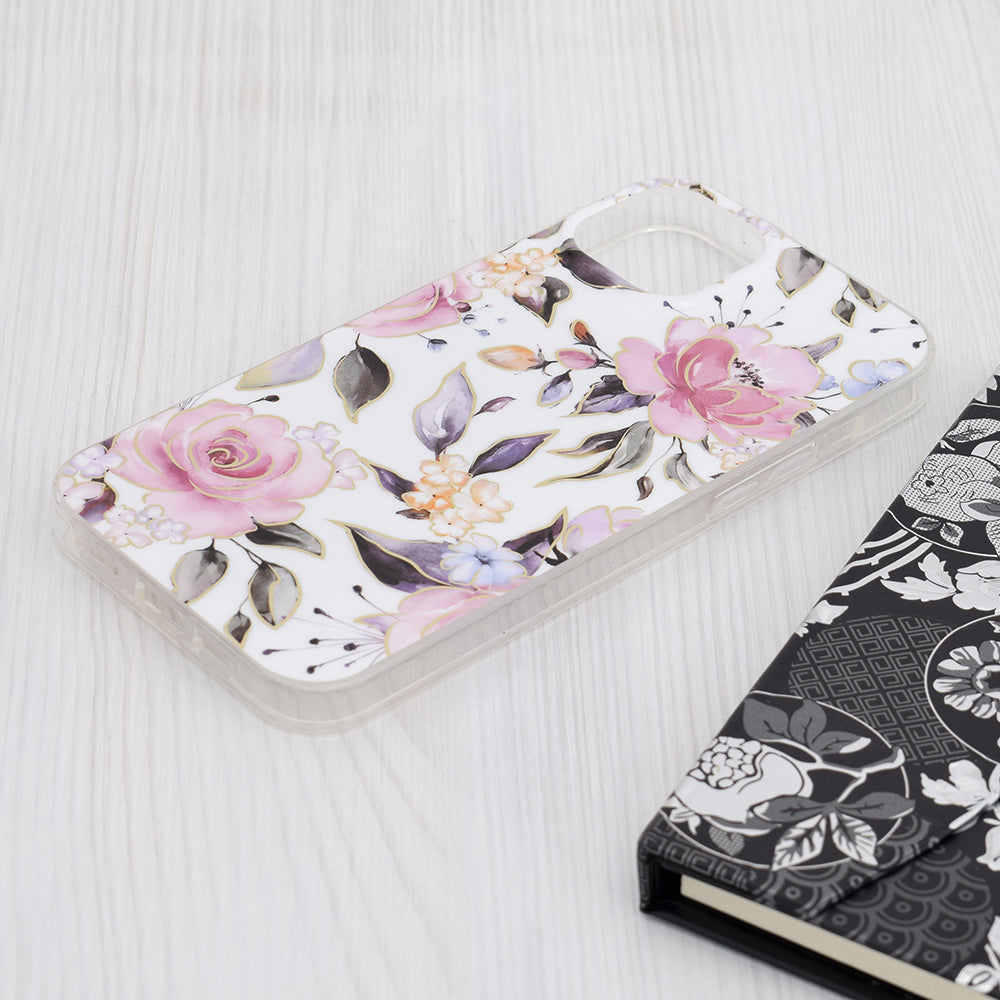 Maska za Apple iPhone 15 Plus, Techsuit, Mramor, Bijela