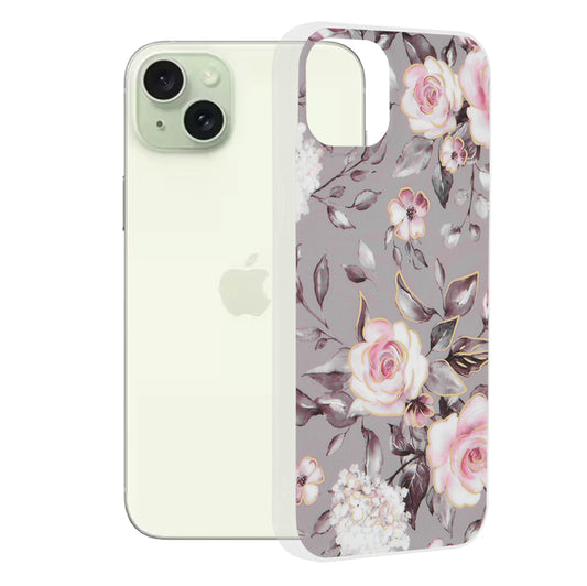 Maska za Apple iPhone 15 Plus, Techsuit, Marble, Siva
