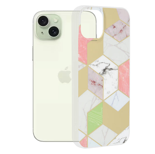 Maska za Apple iPhone 15 Plus, Techsuit, Marble, Ljubičasta