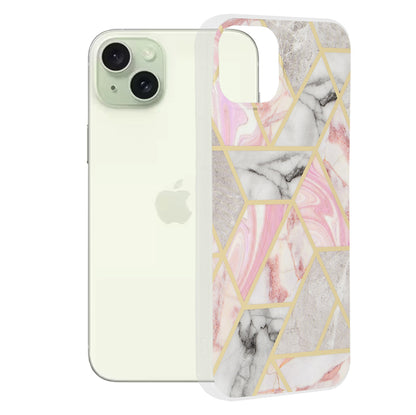 Maska za Apple iPhone 15 Plus, Techsuit, Marble, Roza