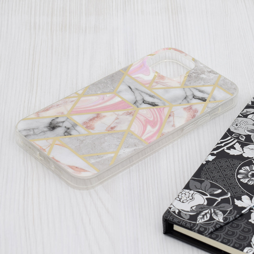 Maska za Apple iPhone 15 Plus, Techsuit, Marble, Roza
