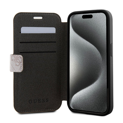 Futrola za Apple iPhone 15 Pro, Guess, 4G Book, Roza