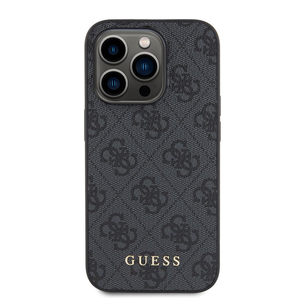 Futrola za Apple iPhone 15 Pro, Guess, 4G Metal Gold Logo, Siva