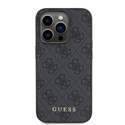 Futrola za Apple iPhone 15 Pro, Guess, 4G Metal Gold Logo, Siva