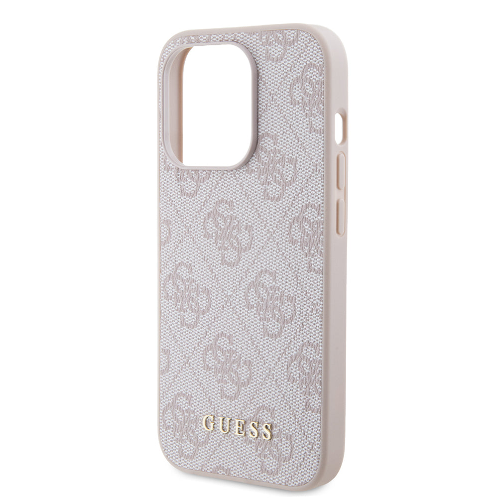 Futrola za Apple iPhone 15 Pro, Guess, 4G Metal Gold Logo, Roza