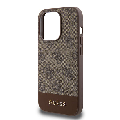 Futrola za Apple iPhone 15 Pro, Guess, 4G Stripe, Smeđa