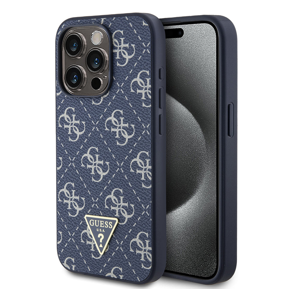 Futrola za Apple iPhone 15 Pro, Guess, 4G Triangle Logo, Plava
