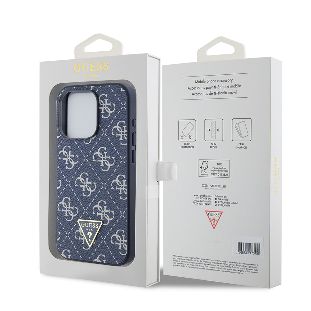 Futrola za Apple iPhone 15 Pro, Guess, 4G Triangle Logo, Plava