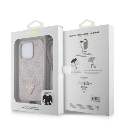 Futrola za Apple iPhone 15 Pro, Guess, Crossbody 4G Metal Logo, Roza