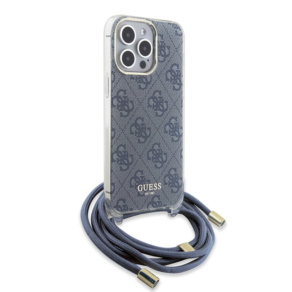 Futrola za Apple iPhone 15 Pro, Guess, Crossbody Cord 4G Print, Plava