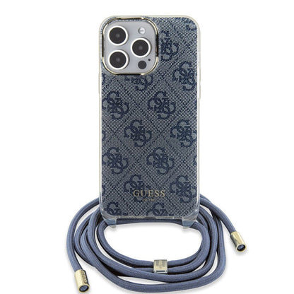 Futrola za Apple iPhone 15 Pro, Guess, Crossbody Cord 4G Print, Plava