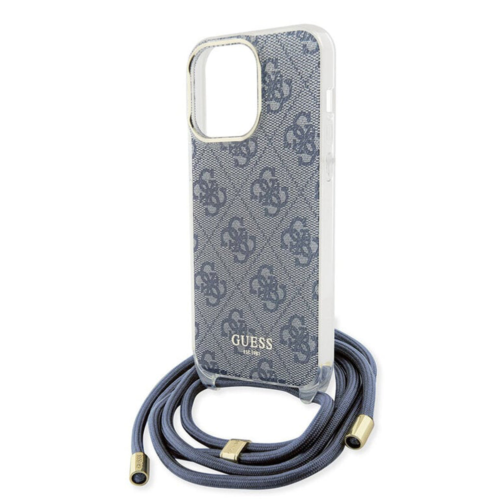 Futrola za Apple iPhone 15 Pro, Guess, Crossbody Cord 4G Print, Plava