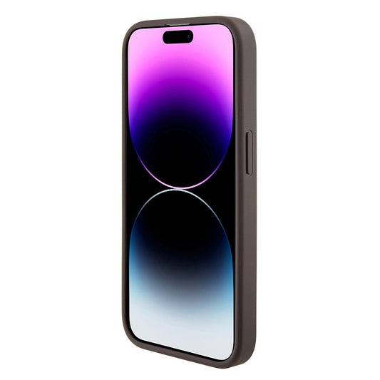 Futrola za Apple iPhone 15 Pro, Guess, Grip Stand 4G Triangle Strass, Smeđa