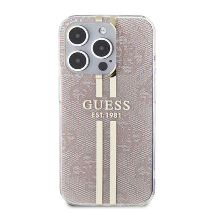 Futrola za Apple iPhone 15 Pro, Guess, IML 4G Gold Stripe, Roza