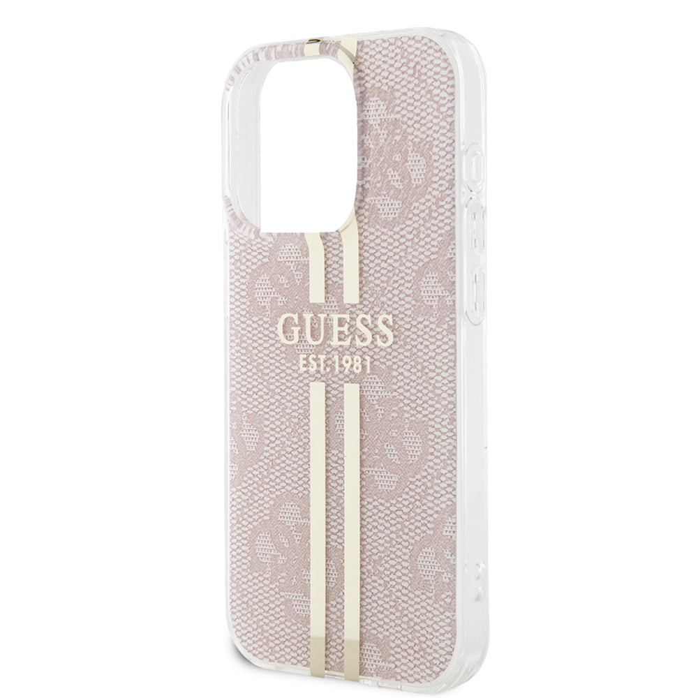 Futrola za Apple iPhone 15 Pro, Guess, IML 4G Gold Stripe, Roza