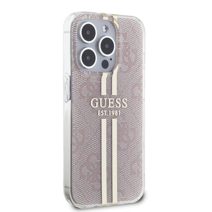 Futrola za Apple iPhone 15 Pro, Guess, IML 4G Gold Stripe, Roza