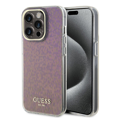 Futrola za Apple iPhone 15 Pro, Guess, IML Faceted Mirror Disco Iridescent, Roza