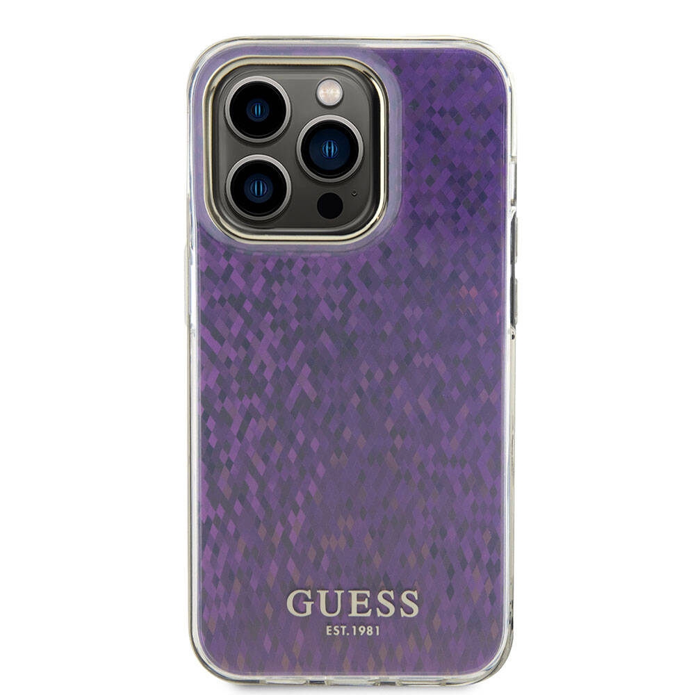 Futrola za Apple iPhone 15 Pro, Guess, IML Faceted Mirror Disco Iridescent, Roza