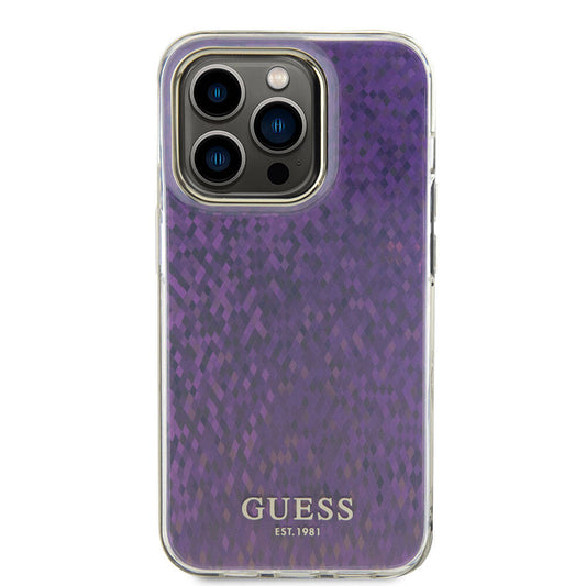 Futrola za Apple iPhone 15 Pro, Guess, IML Faceted Mirror Disco Iridescent, Roza