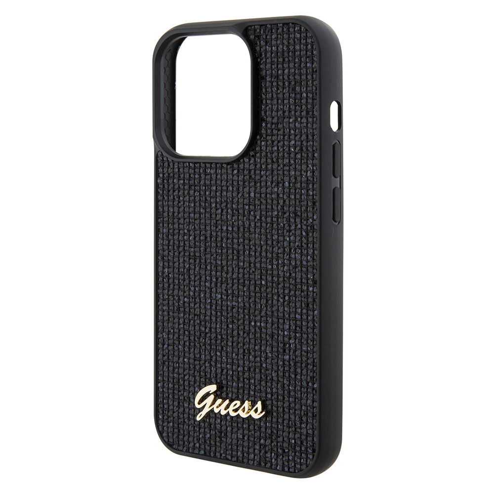 Futrola za Apple iPhone 15 Pro, Guess, PU Square Mirror Script Logo, Crna GUHCP15LPMSDGSK
