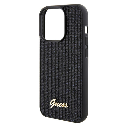 Futrola za Apple iPhone 15 Pro, Guess, PU Square Mirror Script Logo, Crna GUHCP15LPMSDGSK