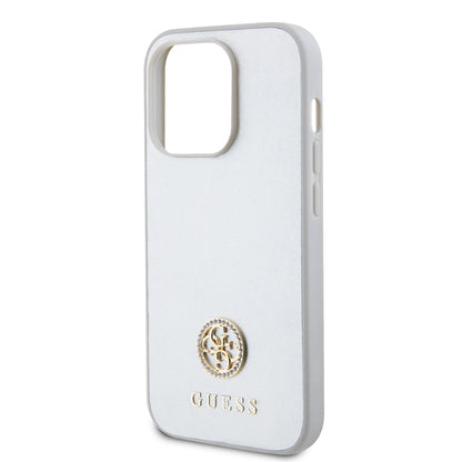 Futrola za Apple iPhone 15 Pro, Guess, Strass Metal Logo, Srebrna