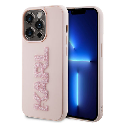 Futrola za Apple iPhone 15 Pro, Karl Lagerfeld, 3D Rubber Glitter Logo Karl, Roza