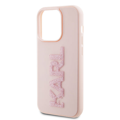 Futrola za Apple iPhone 15 Pro, Karl Lagerfeld, 3D Rubber Glitter Logo Karl, Roza