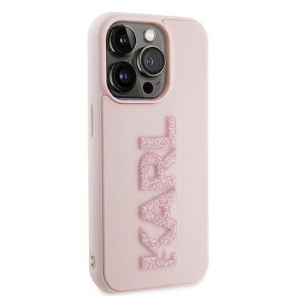 Futrola za Apple iPhone 15 Pro, Karl Lagerfeld, 3D Rubber Glitter Logo Karl, Roza