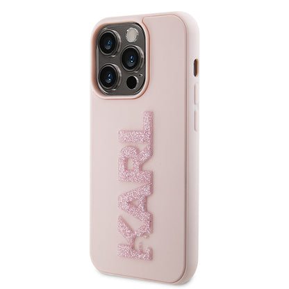 Futrola za Apple iPhone 15 Pro, Karl Lagerfeld, 3D Rubber Glitter Logo Karl, Roza