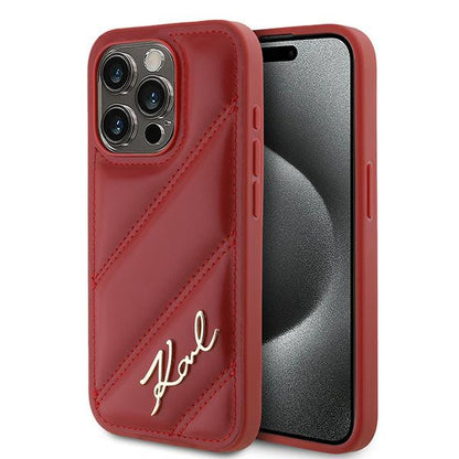 Futrola za Apple iPhone 15 Pro, Karl Lagerfeld, Diagonal Quilted Script, Rosie