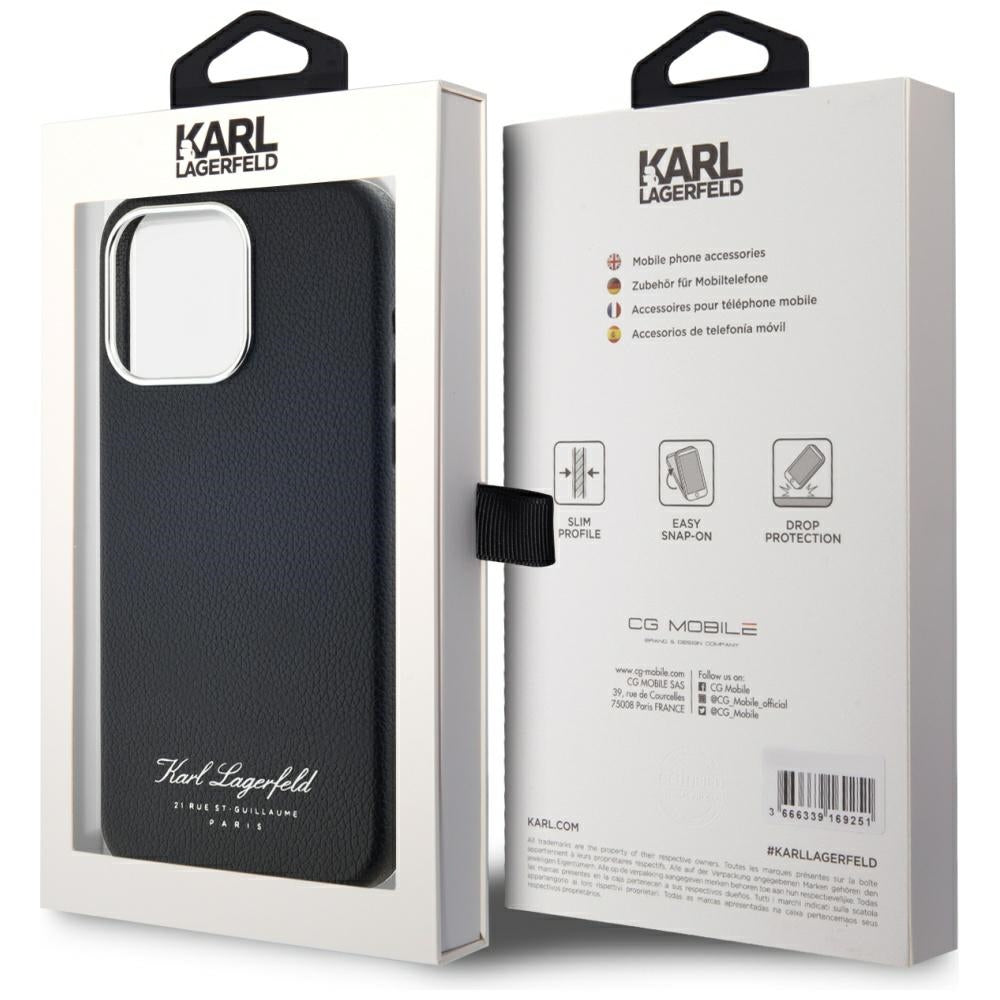 Futrola za Apple iPhone 15 Pro, Karl Lagerfeld, Grained Hotel RSG, Crna