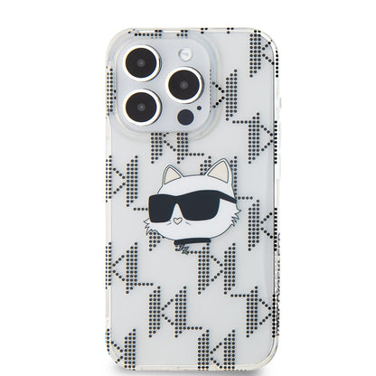 Futrola za Apple iPhone 15 Pro, Karl Lagerfeld, IML Electroplated Choupette Head, Prozirna