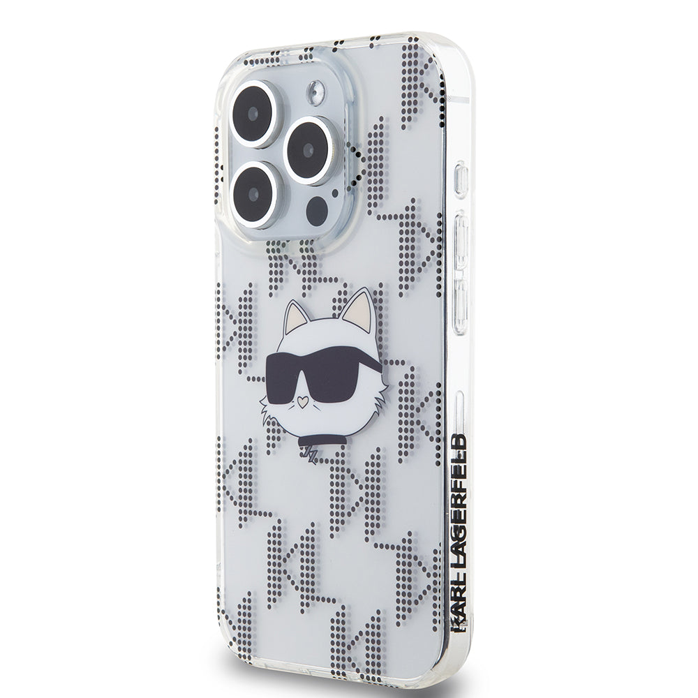 Futrola za Apple iPhone 15 Pro, Karl Lagerfeld, IML Electroplated Choupette Head, Prozirna
