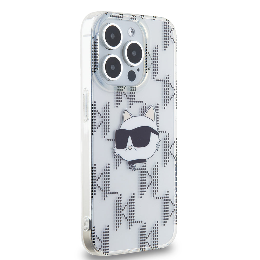 Futrola za Apple iPhone 15 Pro, Karl Lagerfeld, IML Electroplated Choupette Head, Prozirna