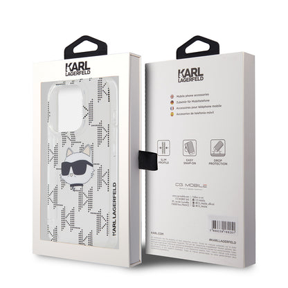 Futrola za Apple iPhone 15 Pro, Karl Lagerfeld, IML Electroplated Choupette Head, Prozirna