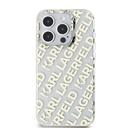 Futrola za Apple iPhone 15 Pro, Karl Lagerfeld, IML Electroplated Repeated Logo, Zlatna