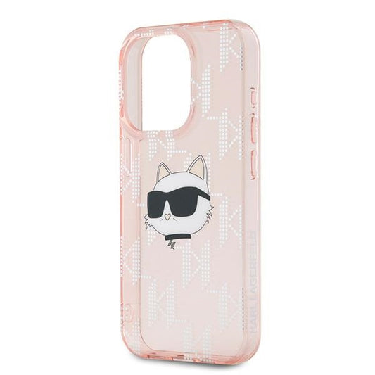 Futrola za Apple iPhone 15 Pro, Karl Lagerfeld, IML Luxury Monogram Choupette's Head, Roza