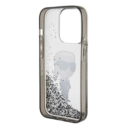 Futrola za Apple iPhone 15 Pro, Karl Lagerfeld, Liquid Glitter Ikonik Karl, Prozirna