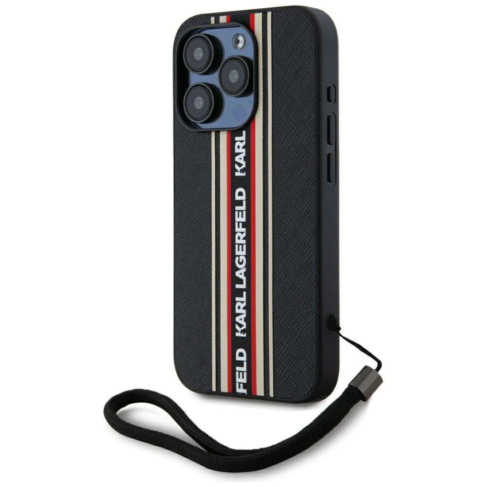 Futrola za Apple iPhone 15 Pro, Karl Lagerfeld, Saffiano Athleisure Stripes with Strap, Rosie