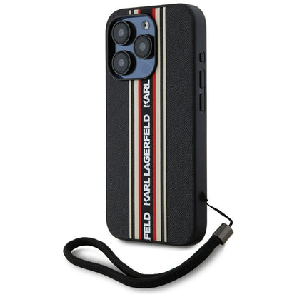 Futrola za Apple iPhone 15 Pro, Karl Lagerfeld, Saffiano Athleisure Stripes with Strap, Rosie