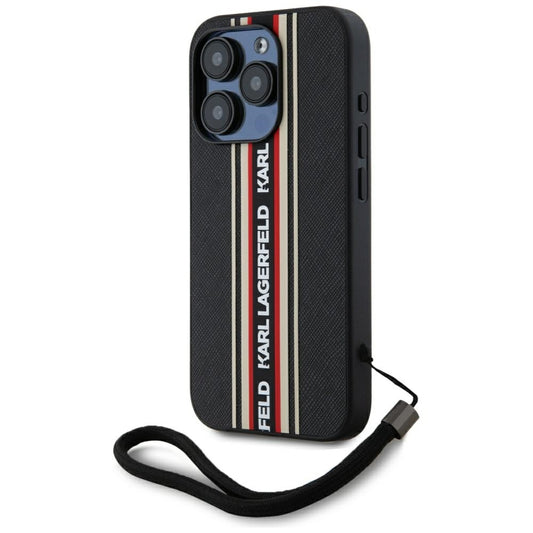 Futrola za Apple iPhone 15 Pro, Karl Lagerfeld, Saffiano Athleisure Stripes with Strap, Rosie