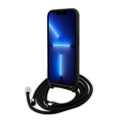 Futrola za Apple iPhone 15 Pro, Karl Lagerfeld, Saffiano Crossbody Metal Pin Karl & Choupette, Crna