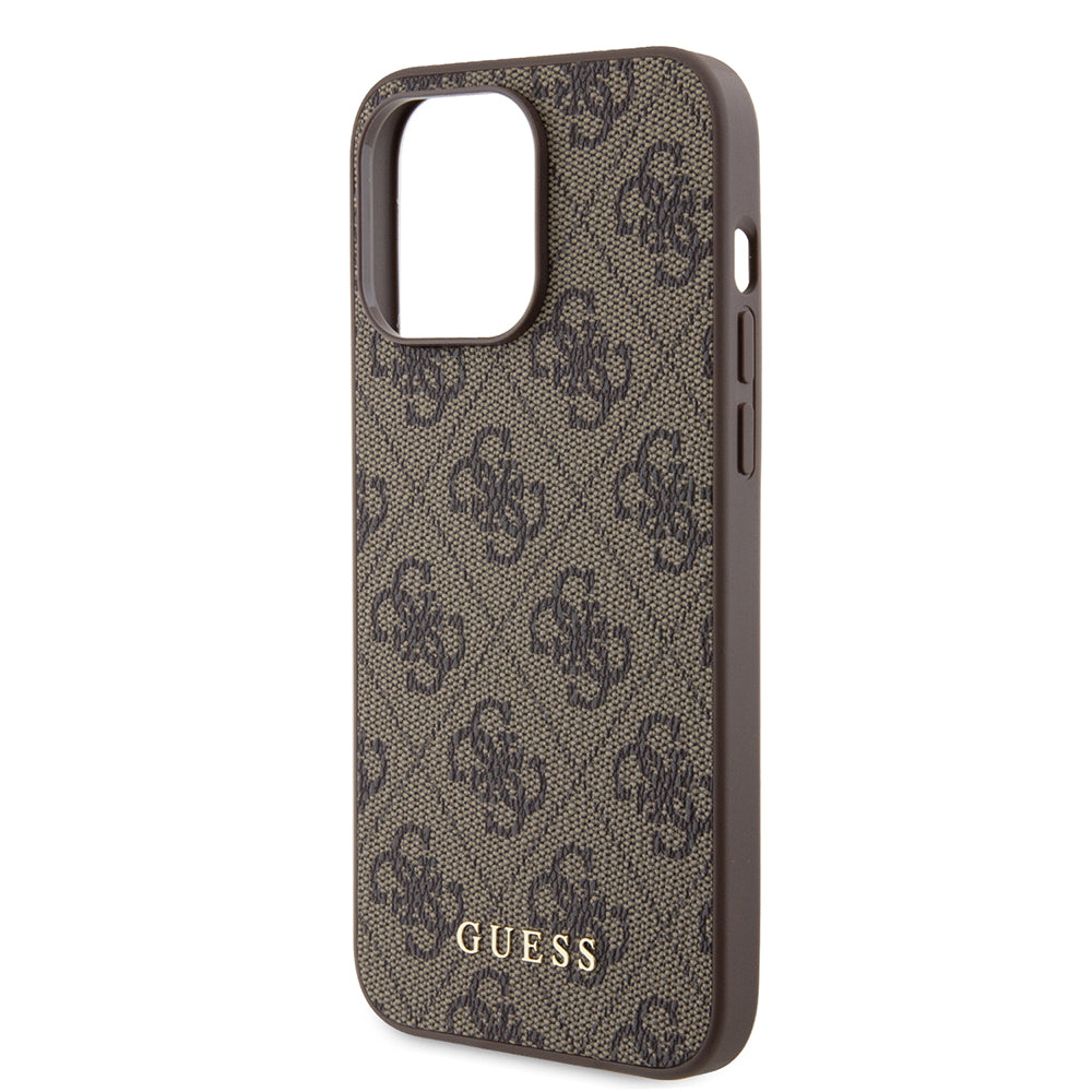 Futrola za Apple iPhone 15 Pro Max, Guess, 4G Metal Gold Logo, Smeđa