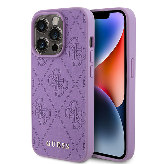 Futrola za Apple iPhone 15 Pro Max, Guess, 4G Stamped, Svijetlo Ljubičasta